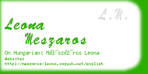 leona meszaros business card